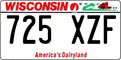 WI license plate 725XZF