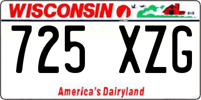 WI license plate 725XZG