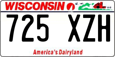 WI license plate 725XZH