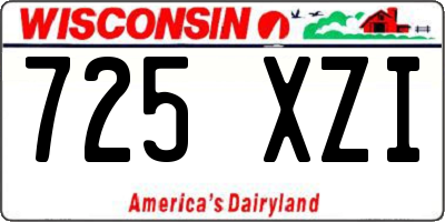 WI license plate 725XZI