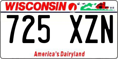 WI license plate 725XZN