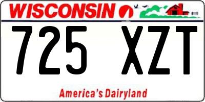 WI license plate 725XZT