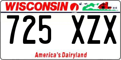 WI license plate 725XZX