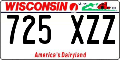 WI license plate 725XZZ