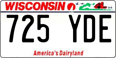 WI license plate 725YDE