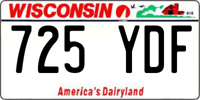 WI license plate 725YDF