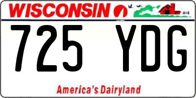 WI license plate 725YDG