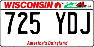 WI license plate 725YDJ