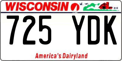 WI license plate 725YDK