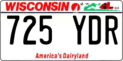 WI license plate 725YDR