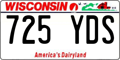 WI license plate 725YDS