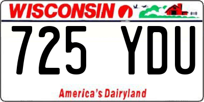 WI license plate 725YDU