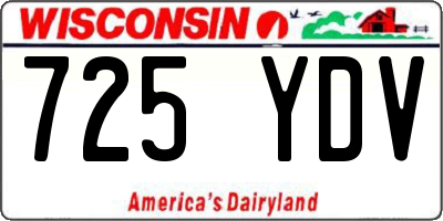 WI license plate 725YDV