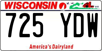 WI license plate 725YDW