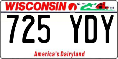 WI license plate 725YDY