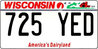 WI license plate 725YED
