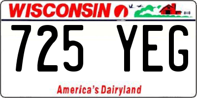 WI license plate 725YEG