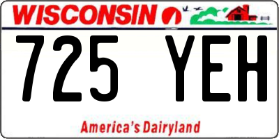 WI license plate 725YEH