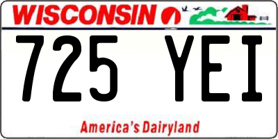WI license plate 725YEI