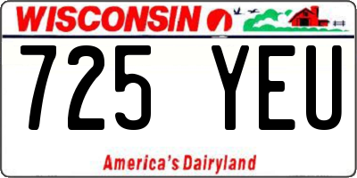 WI license plate 725YEU