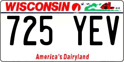 WI license plate 725YEV