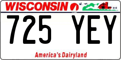 WI license plate 725YEY