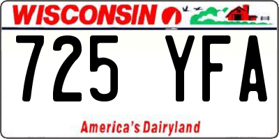 WI license plate 725YFA