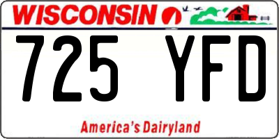 WI license plate 725YFD