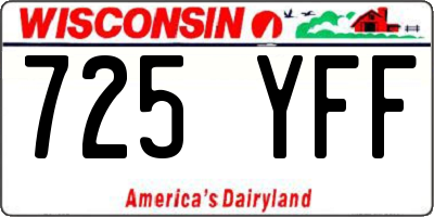 WI license plate 725YFF