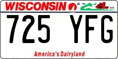 WI license plate 725YFG