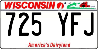 WI license plate 725YFJ