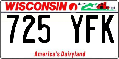 WI license plate 725YFK