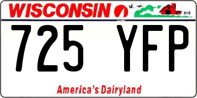 WI license plate 725YFP