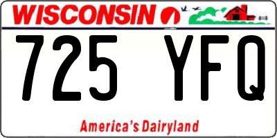 WI license plate 725YFQ