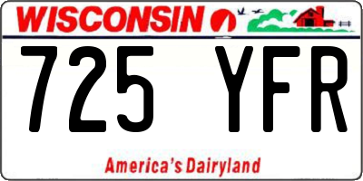 WI license plate 725YFR
