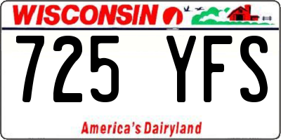 WI license plate 725YFS