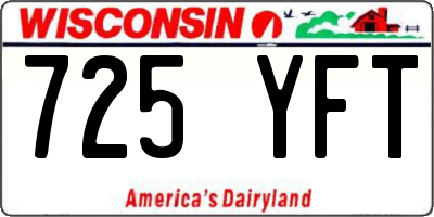 WI license plate 725YFT