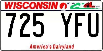 WI license plate 725YFU