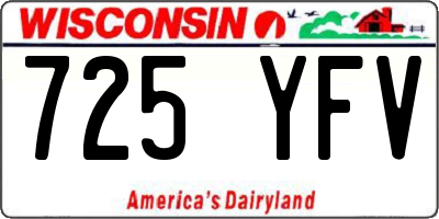 WI license plate 725YFV
