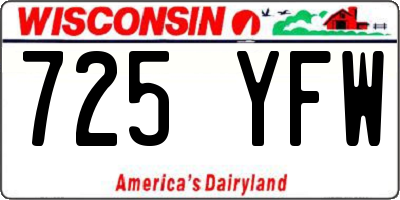 WI license plate 725YFW