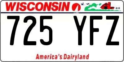 WI license plate 725YFZ