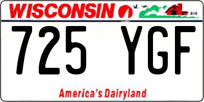 WI license plate 725YGF