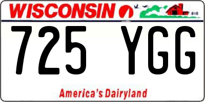 WI license plate 725YGG