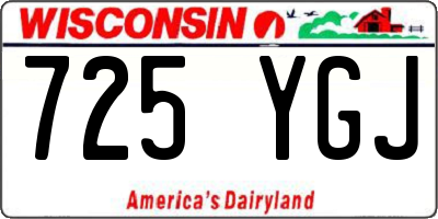 WI license plate 725YGJ