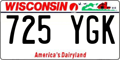 WI license plate 725YGK