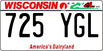 WI license plate 725YGL
