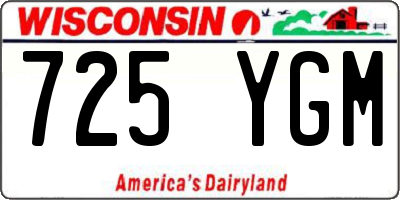 WI license plate 725YGM