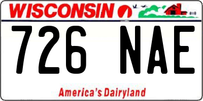 WI license plate 726NAE