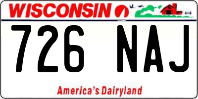 WI license plate 726NAJ