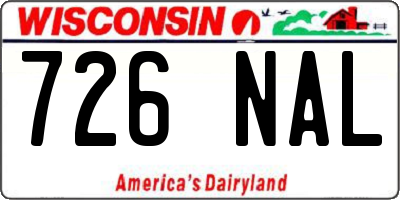 WI license plate 726NAL